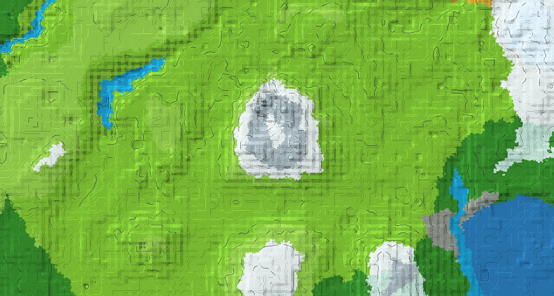 Seed map — Fantasy mountain made of jagged peaks