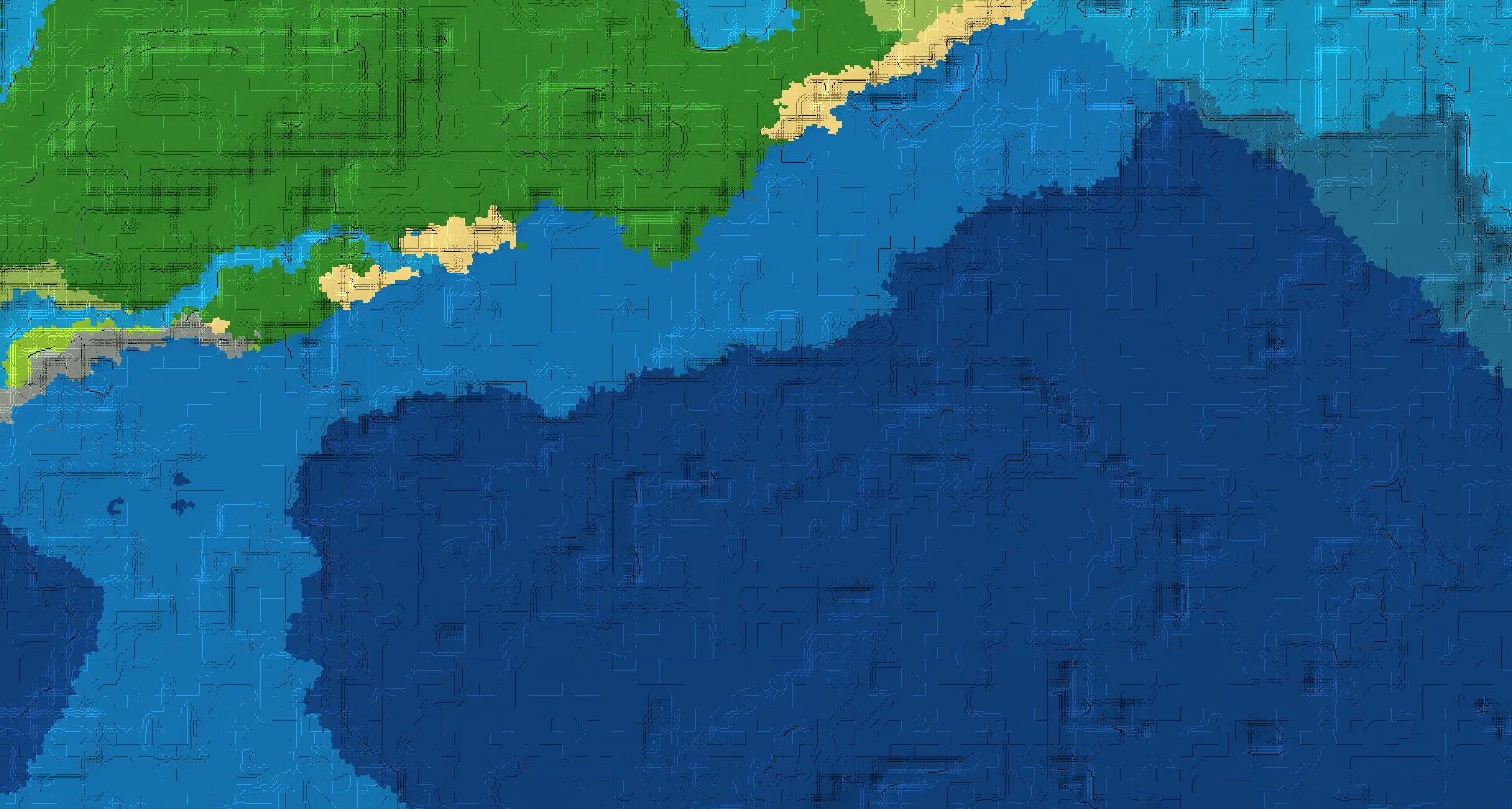 Seed map — Ocean Monument and Ruined Portal from Forest