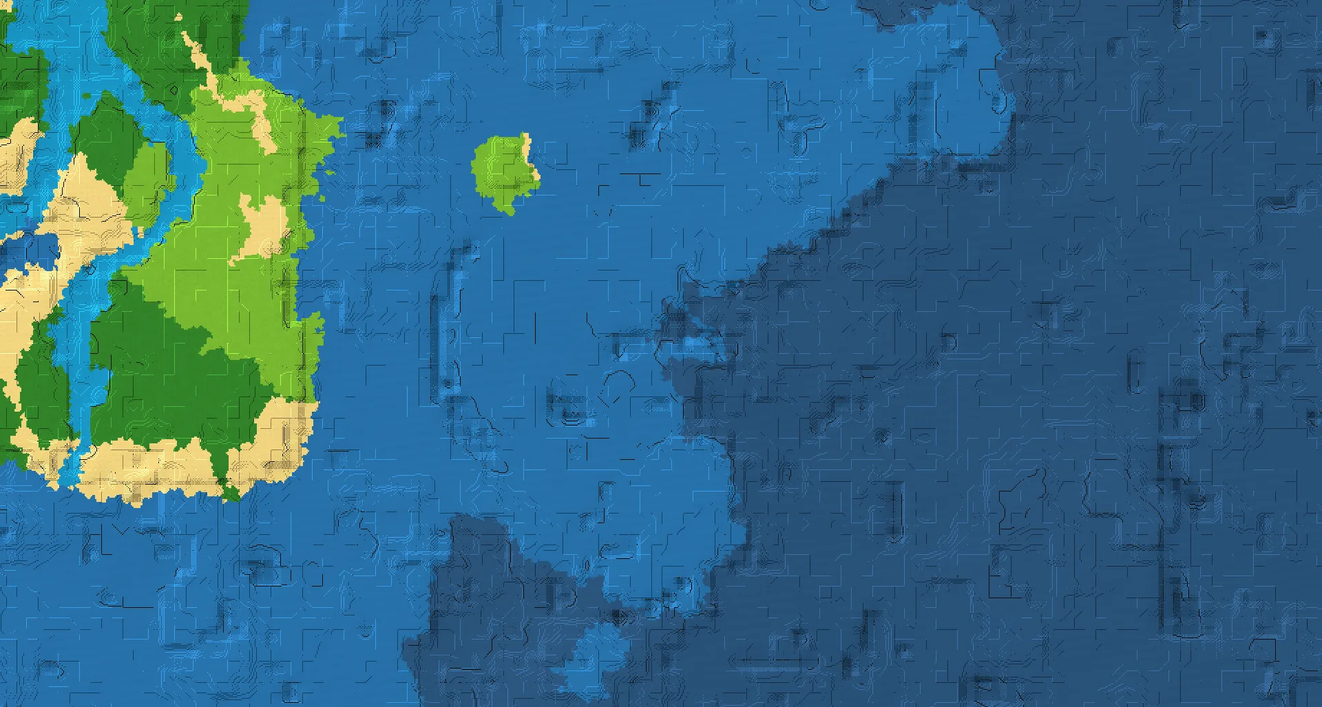 Seed map — Ocean Monument Southeast of a Plains Start