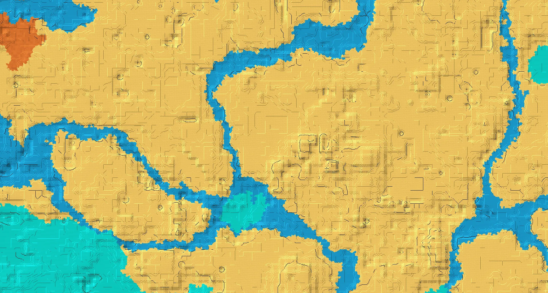 Seed map — Desert Start with Ruined Portal with Village