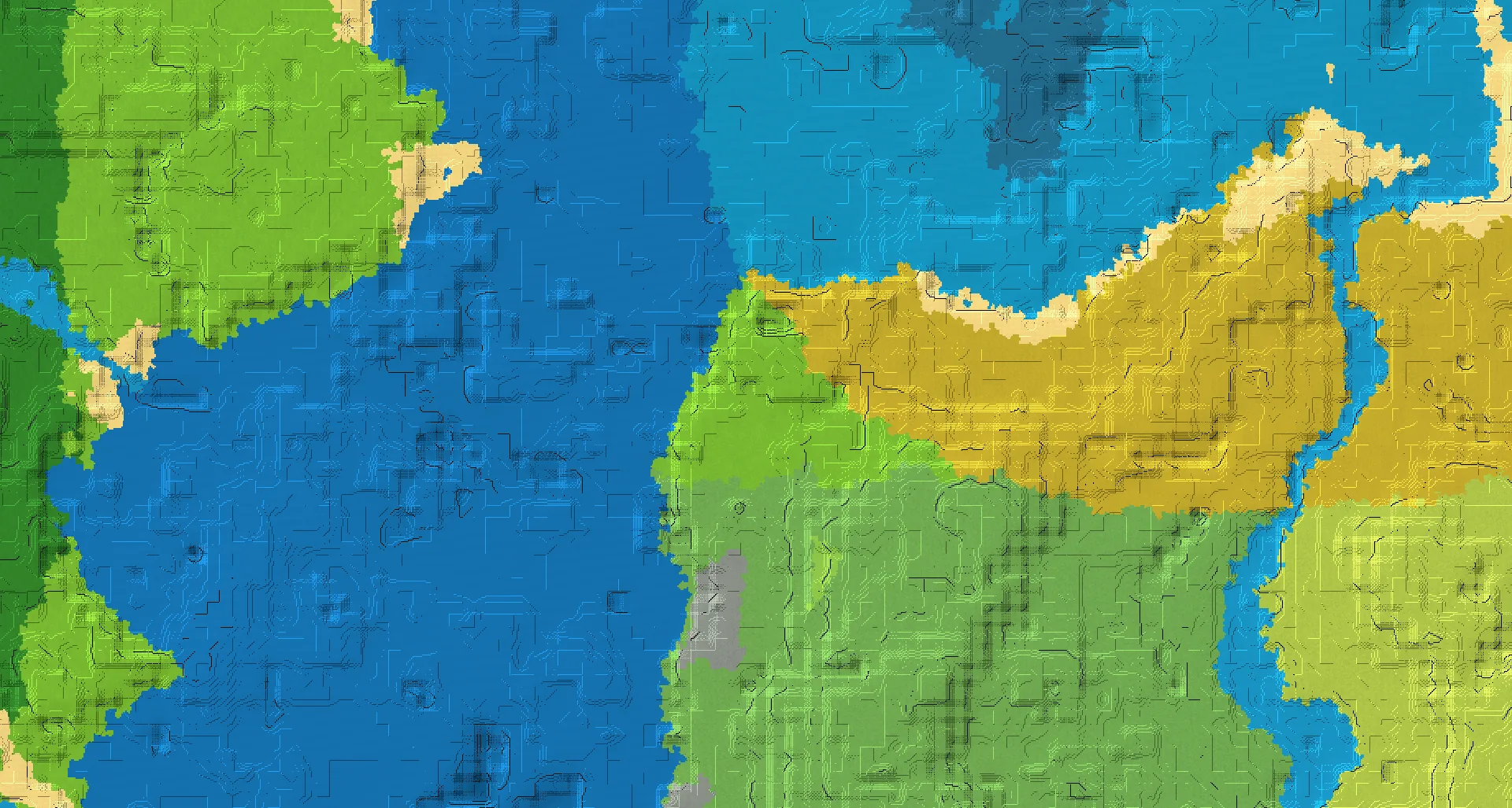 Seed map — A water-cave portal linked to another ruined portal