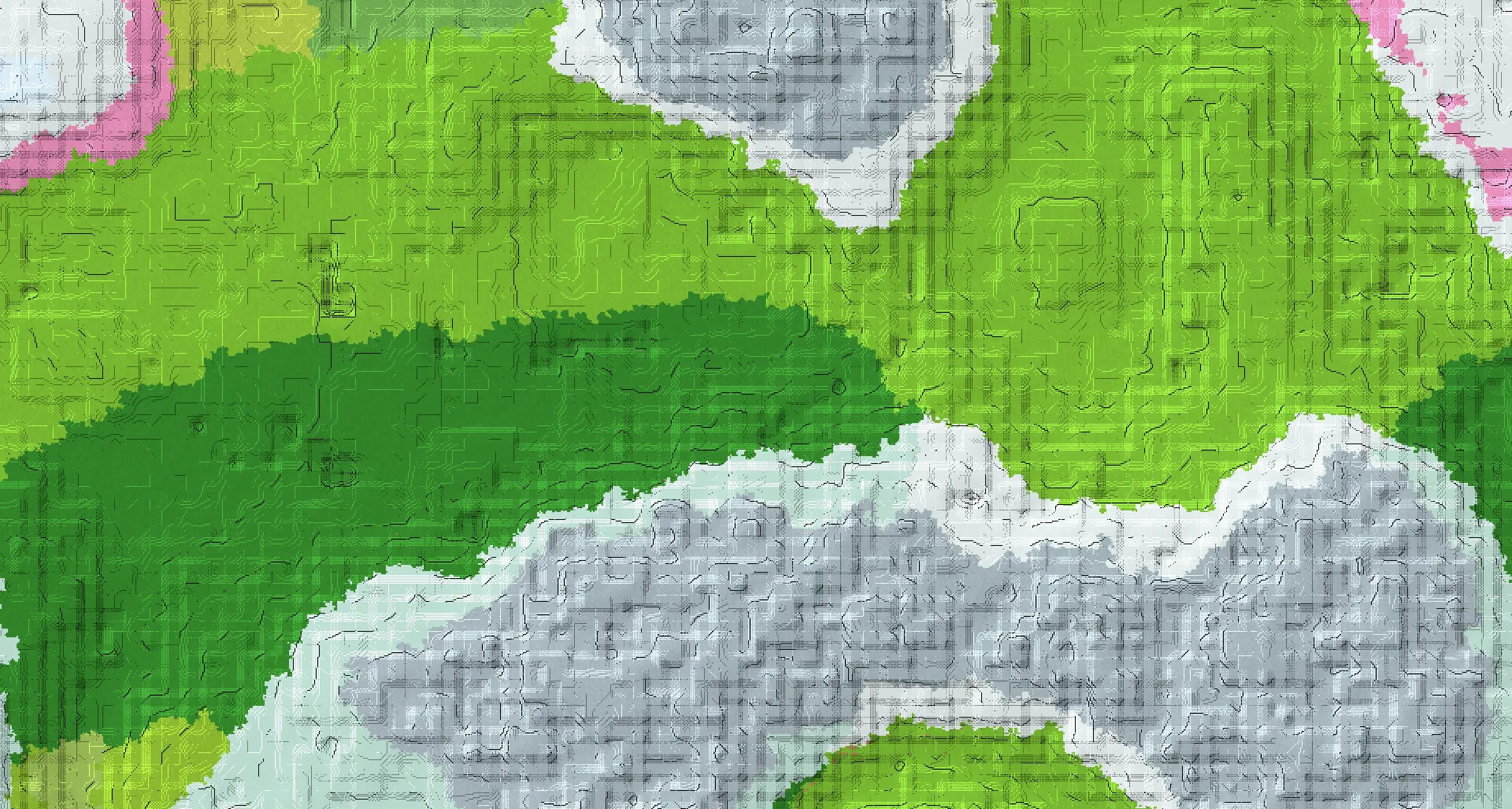 Seed map — Frozen peaks mountain surrounded by jagged peaks ring