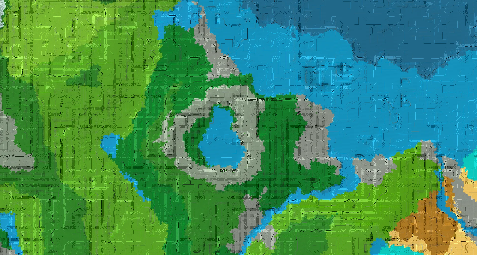 Seed map — A jungle crater with water at its centre