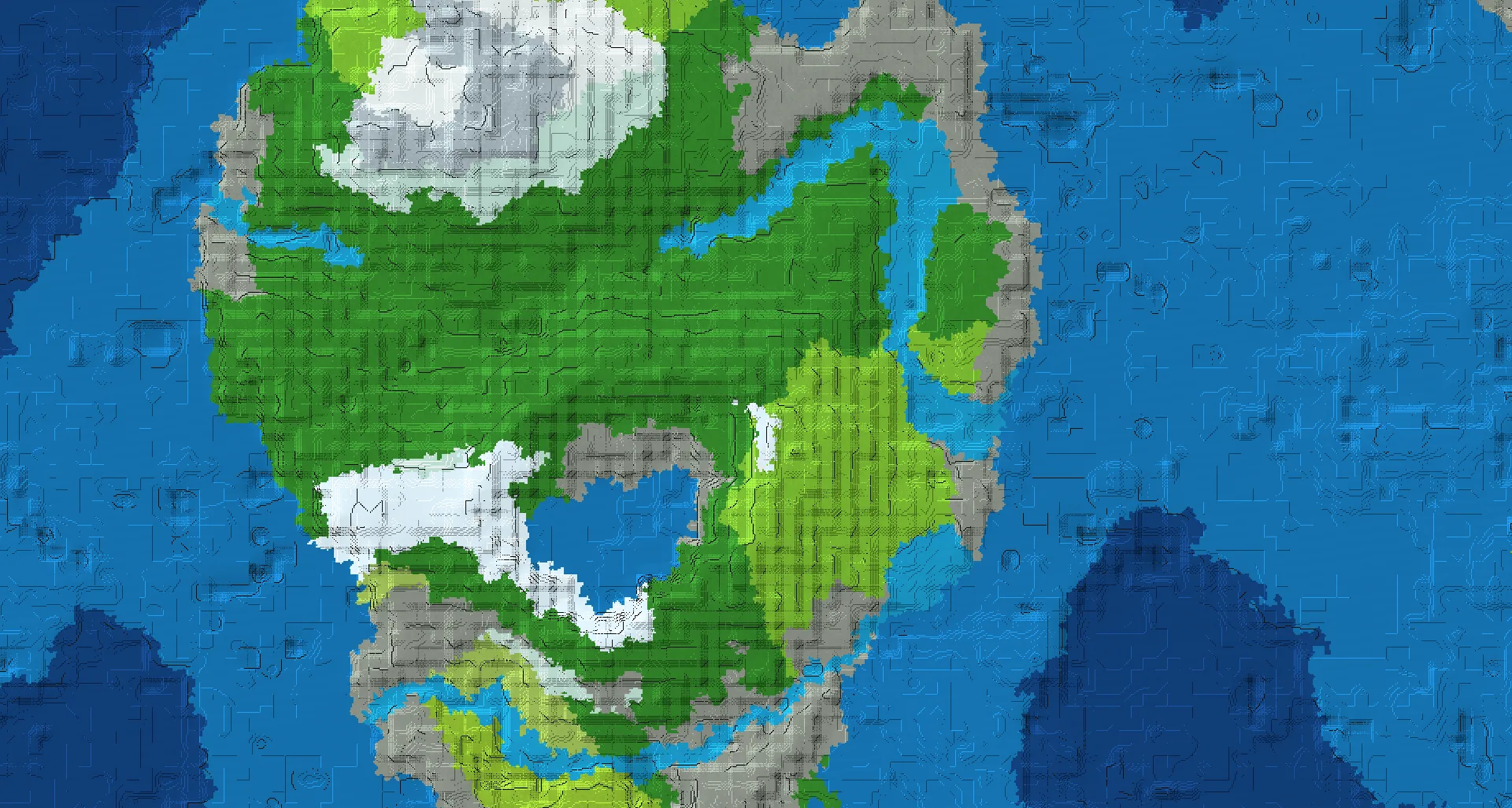 Seed map — A mountain island with a crater lake