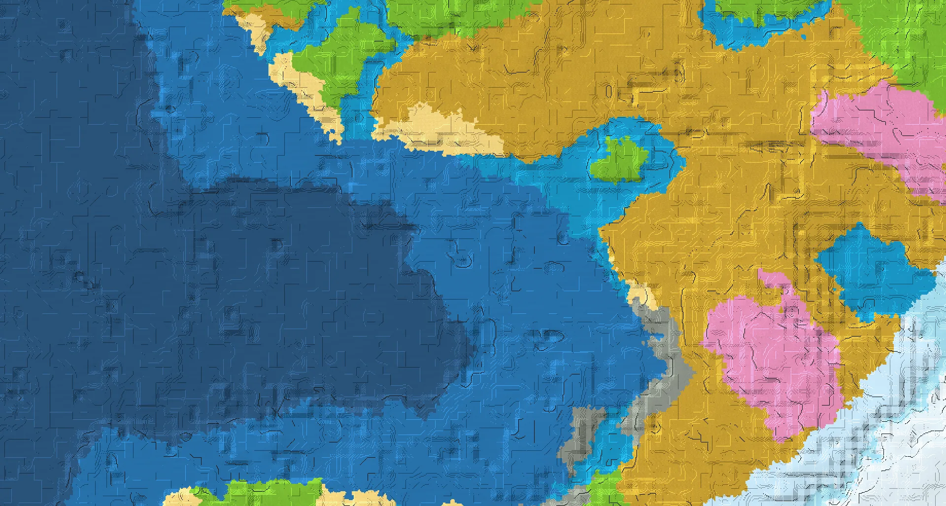 Seed map — Ocean Ruins West of a Dappled Forest Start