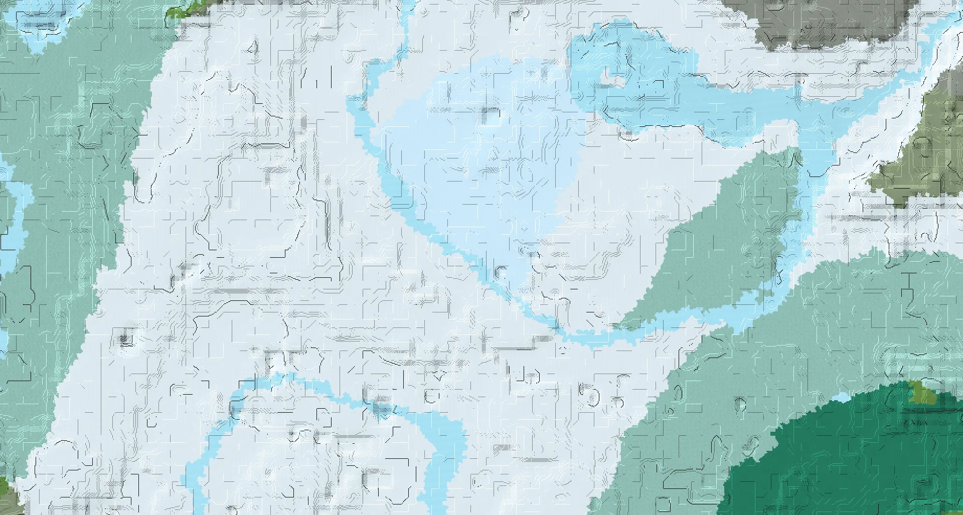 Seed map — Ice Spikes North of a Snowy Plains Start with Ruined Portal