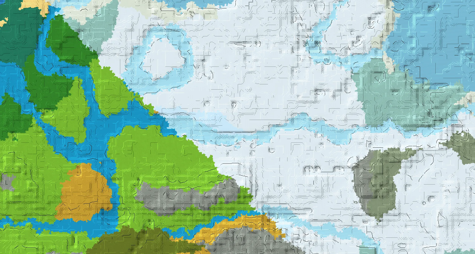 Seed map — Ice Spikes Southwest of a Snowy Plains Start with Village