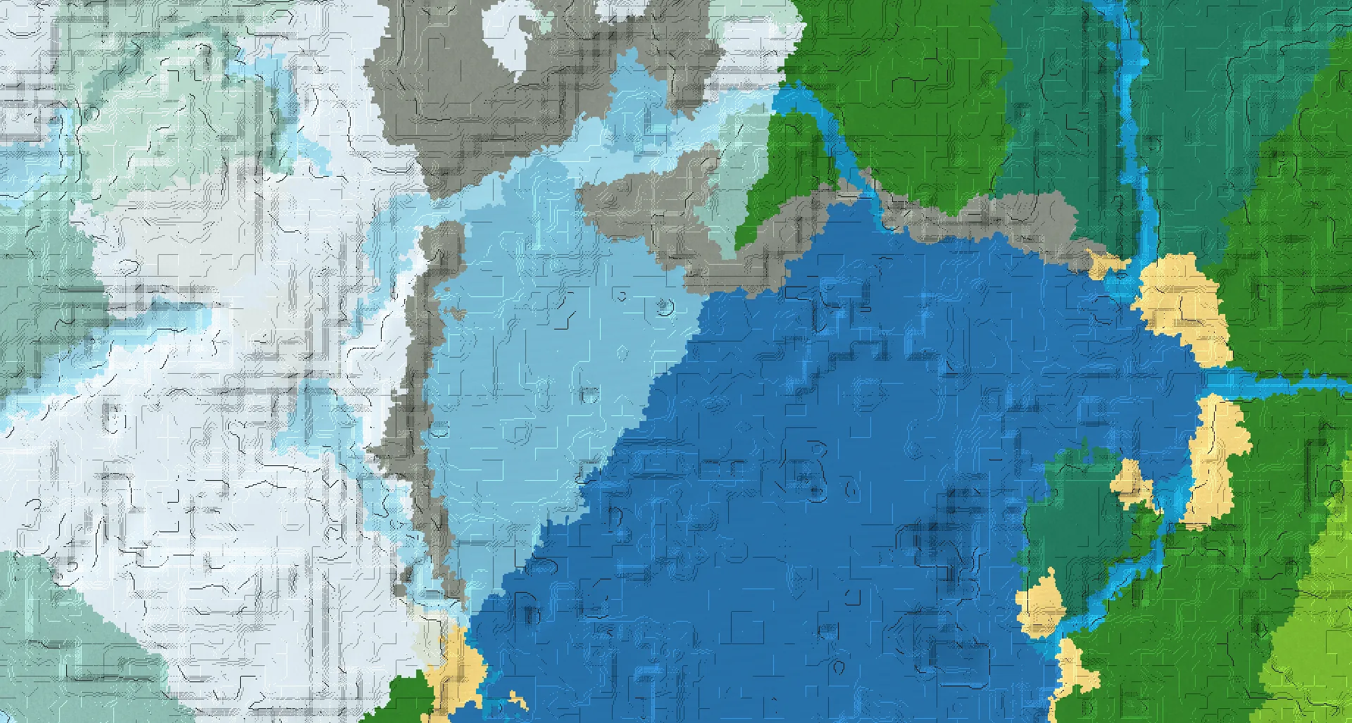 Seed map — Ocean Ruins South of a Snowy Taiga Start