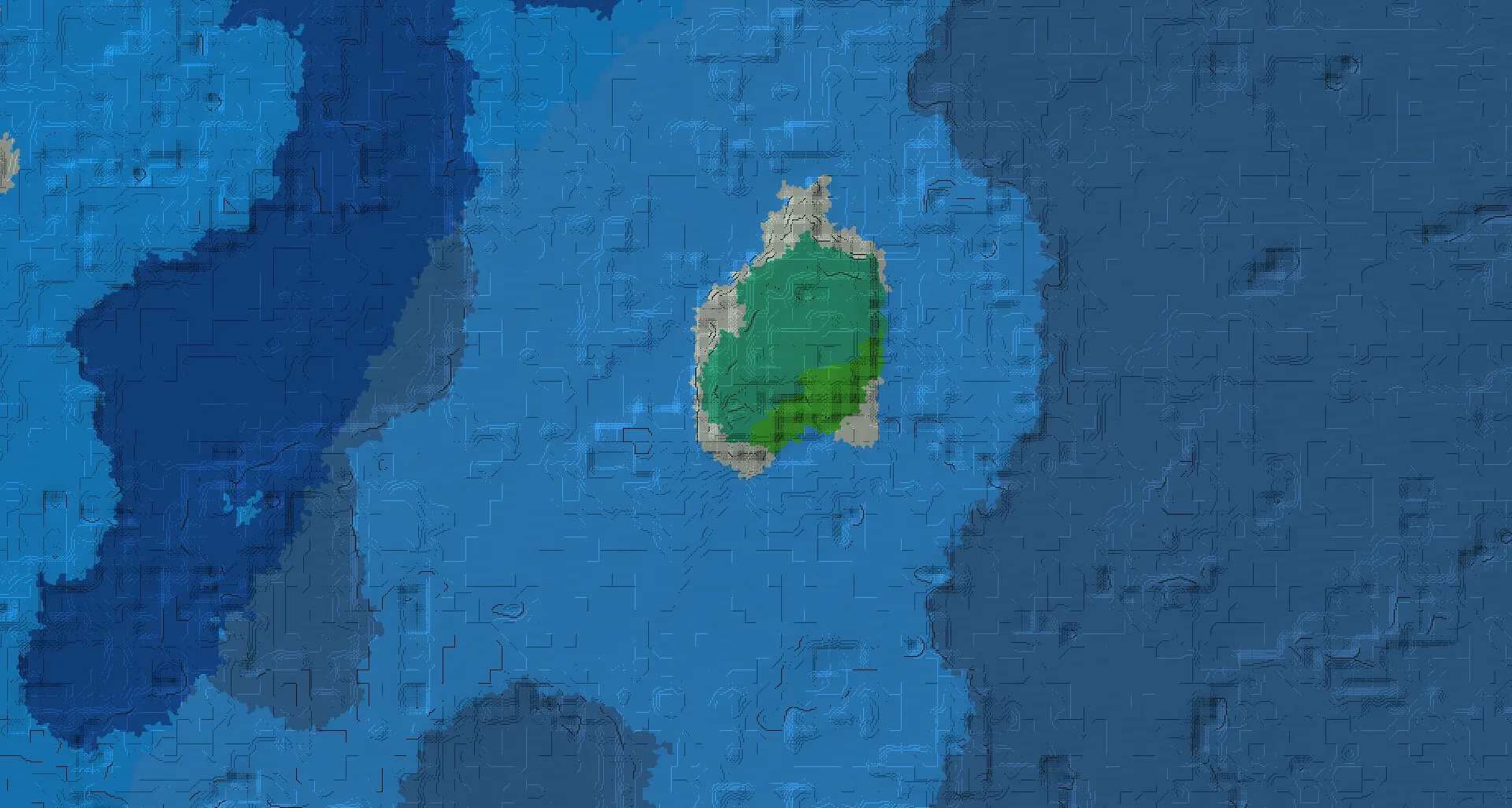 Seed map — Cliff island with taiga village