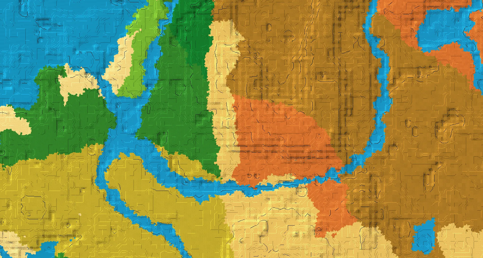 Seed map — Badlands South of a Dripstone Caves Start