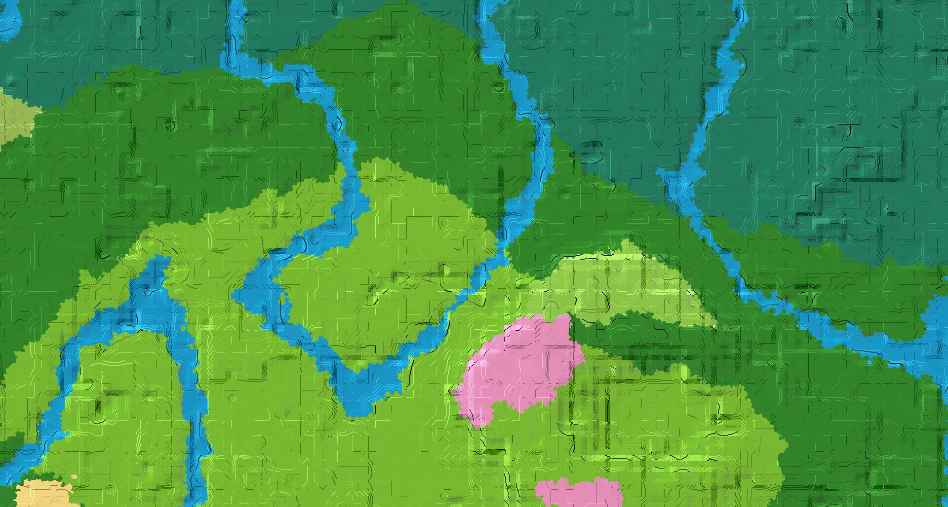 Seed map — 2 Villages near a Forest Start at 112, 112