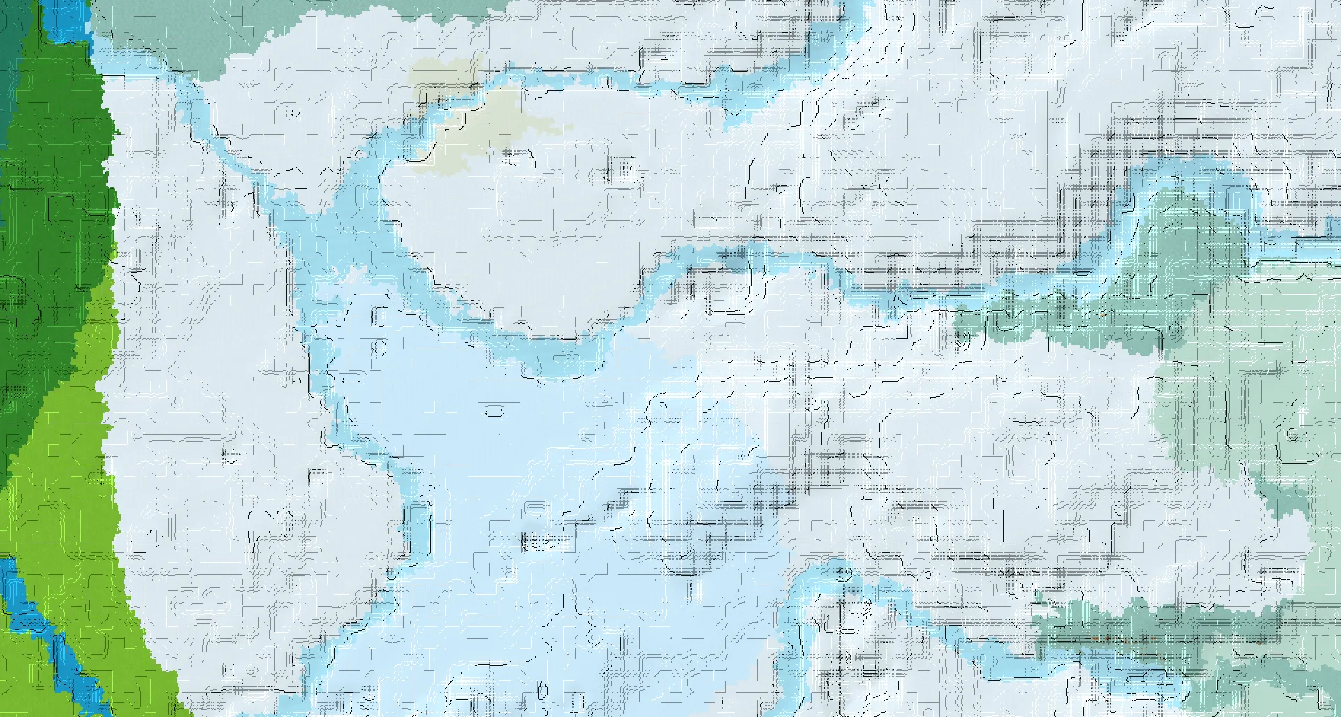 Seed map — Ice Spikes Start with Ruined Portal