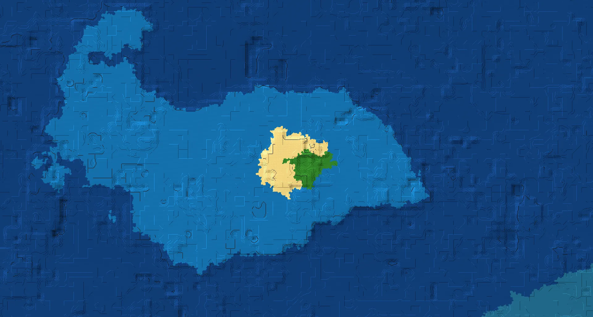 Seed map — Tiny ocean crater island