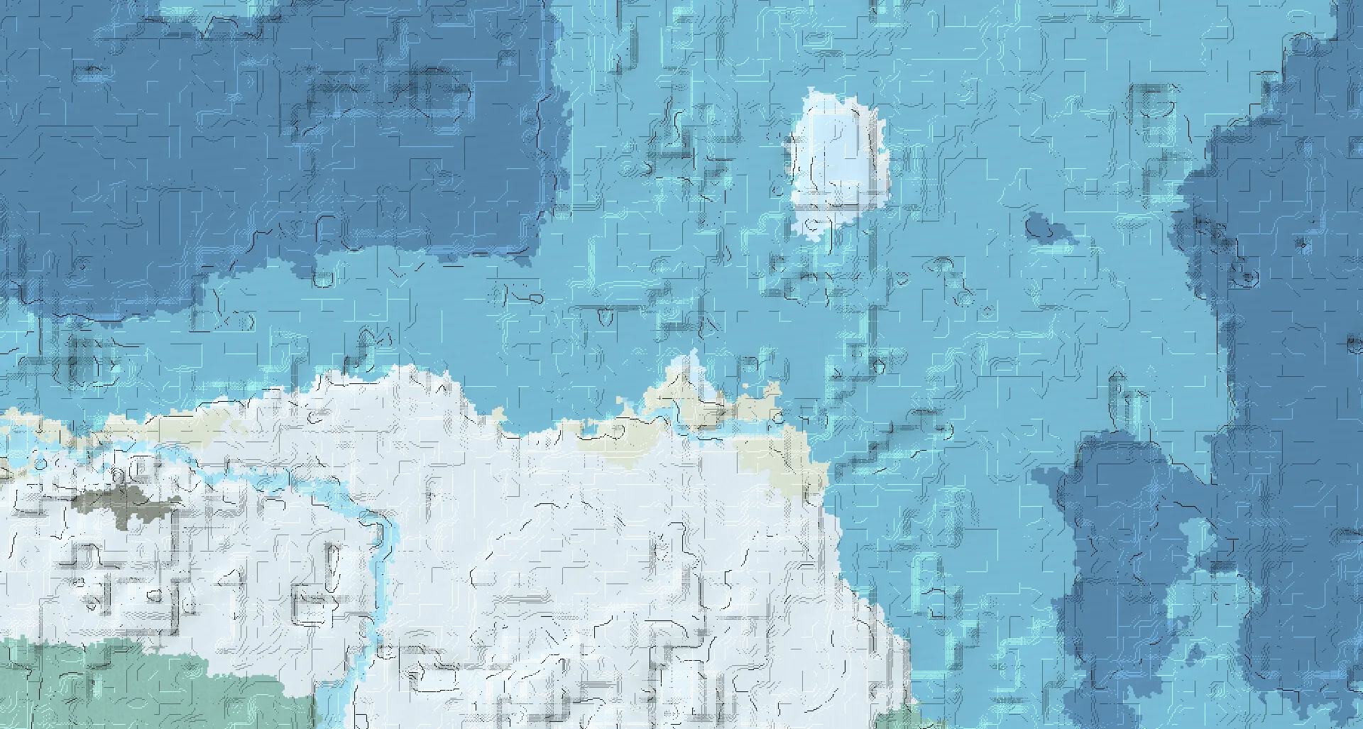 Seed map — Ice Spikes North of a Snowy Plains Start