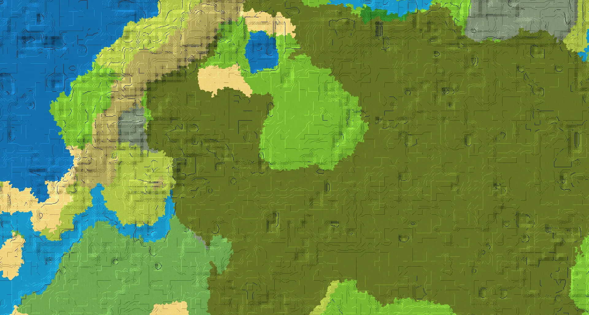 Seed map — Plains village below the cliffs and Swamp hut on posts