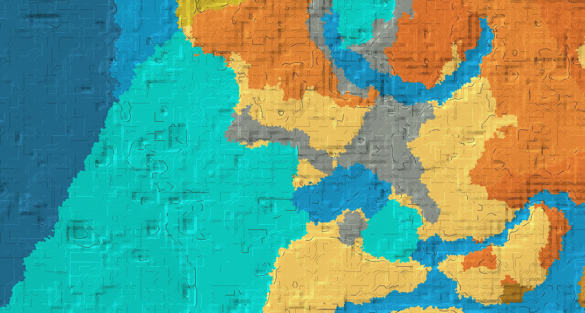 Seed map — Warm Ocean South of a Desert Start with Village