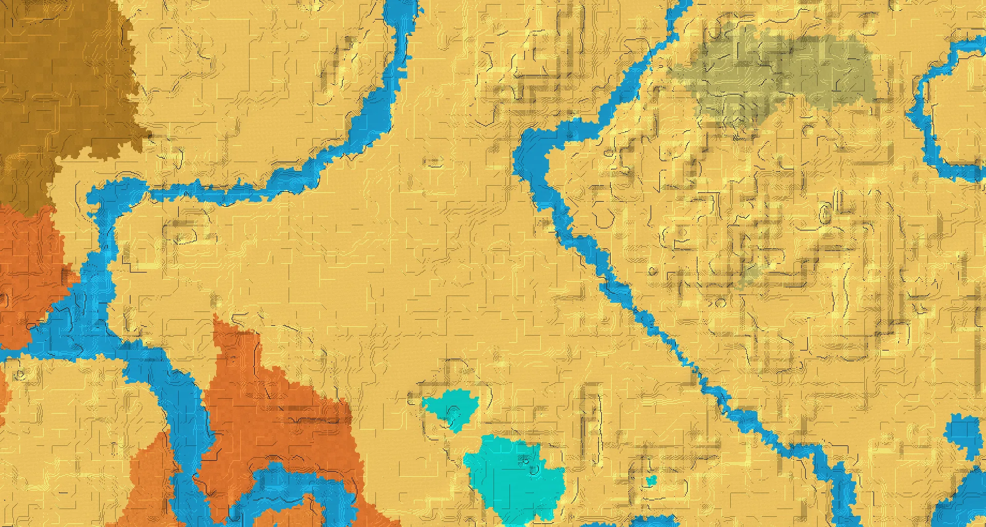 Seed map — Desert Start with Desert Temple at 0, 0 (Seed 282135528227523540)