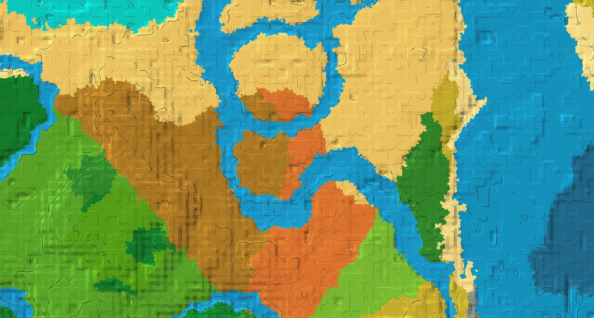 Seed map — Badlands East of a Wooded Badlands Start