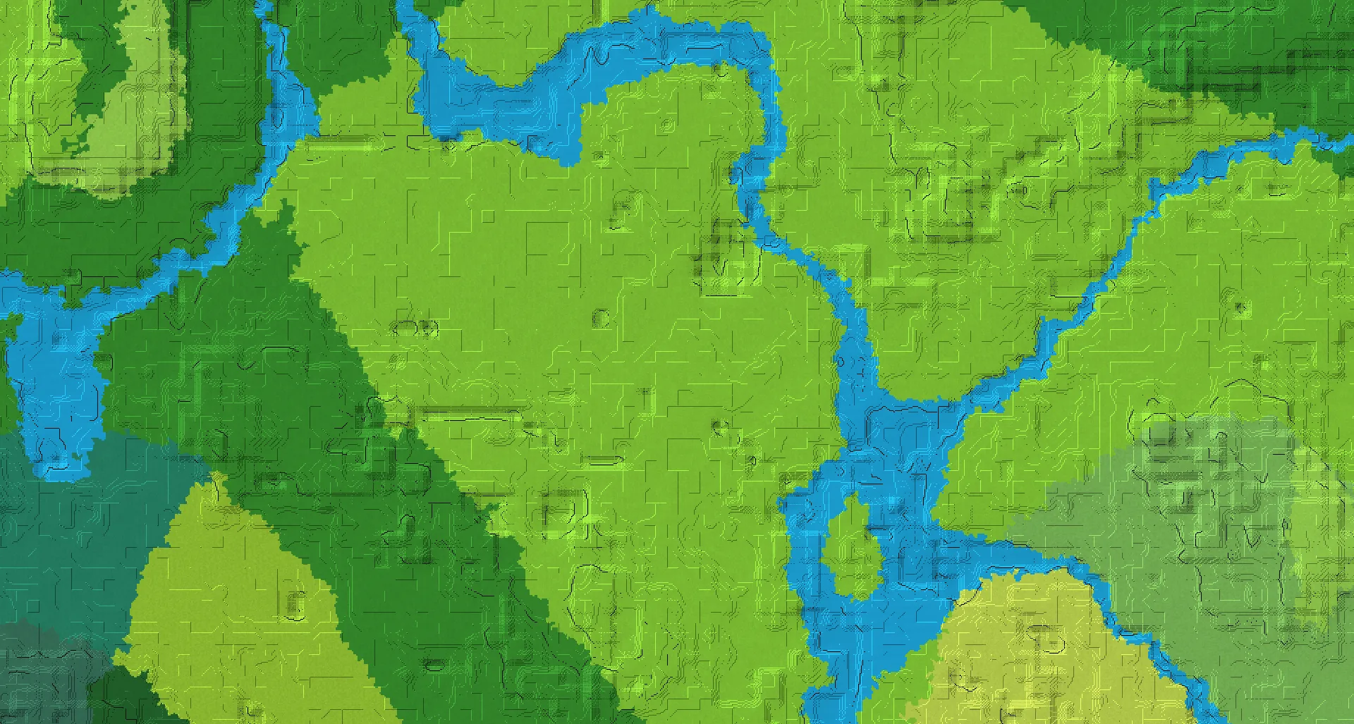 Seed map — 2 Villages near a Plains Start at 16, 0