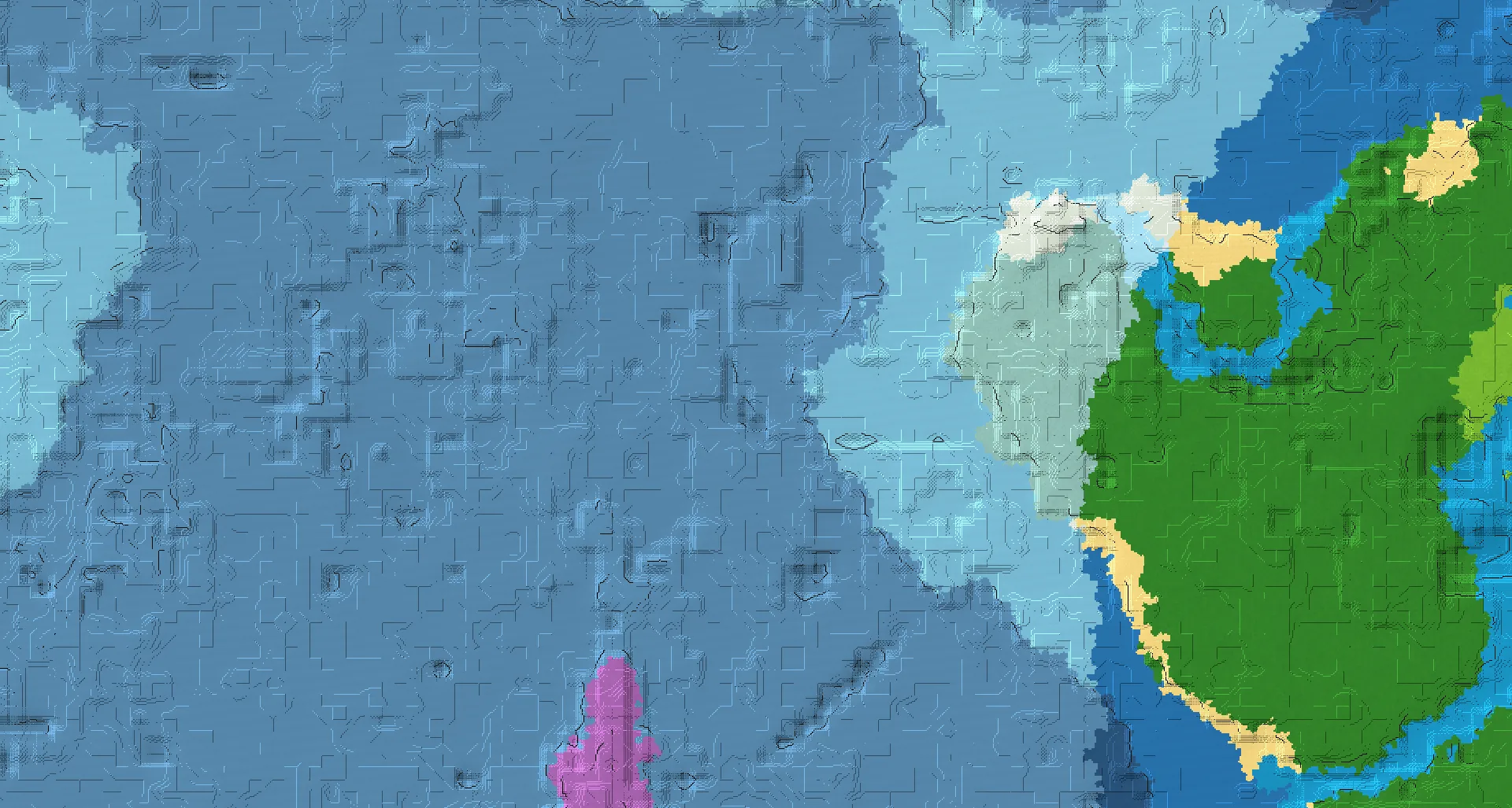 Seed map — Iceberg ocean monument and Mushroom fields shore