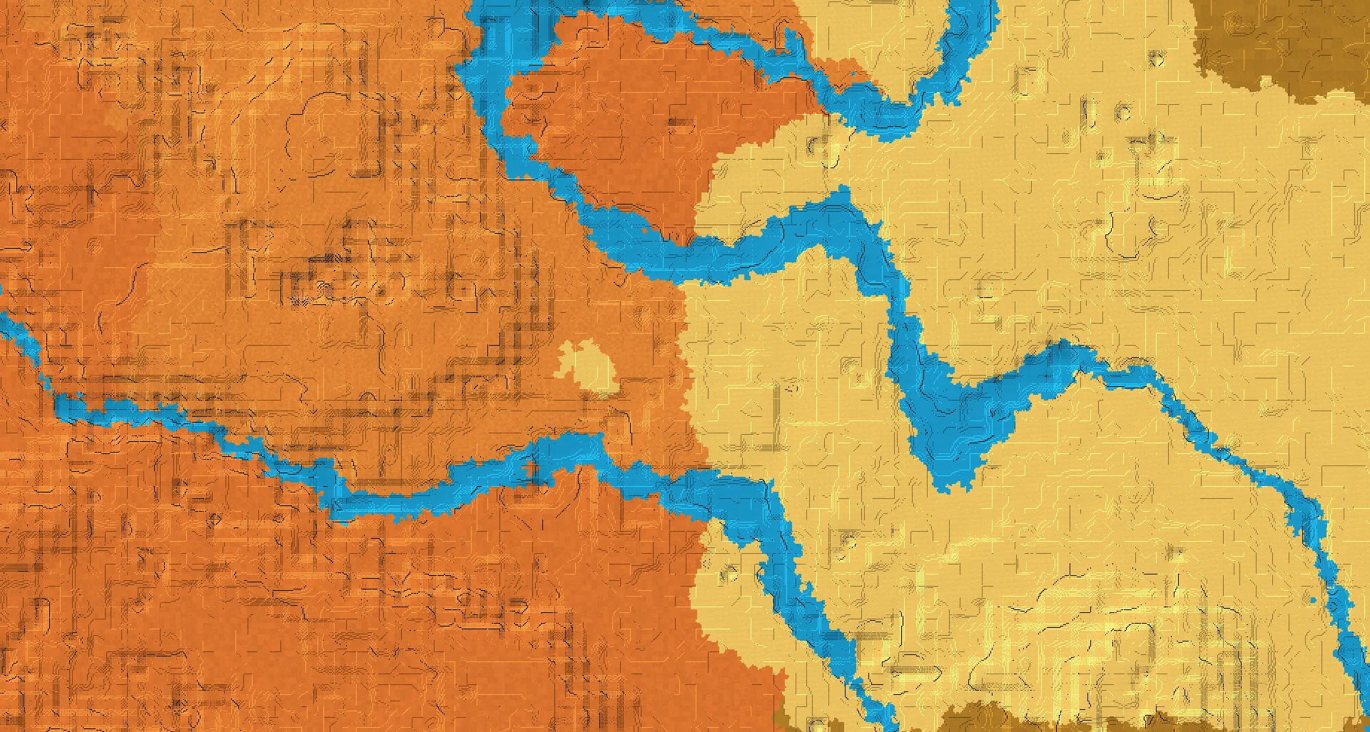 Seed map — Desert At the same X/Z position as a Eroded Badlands Start