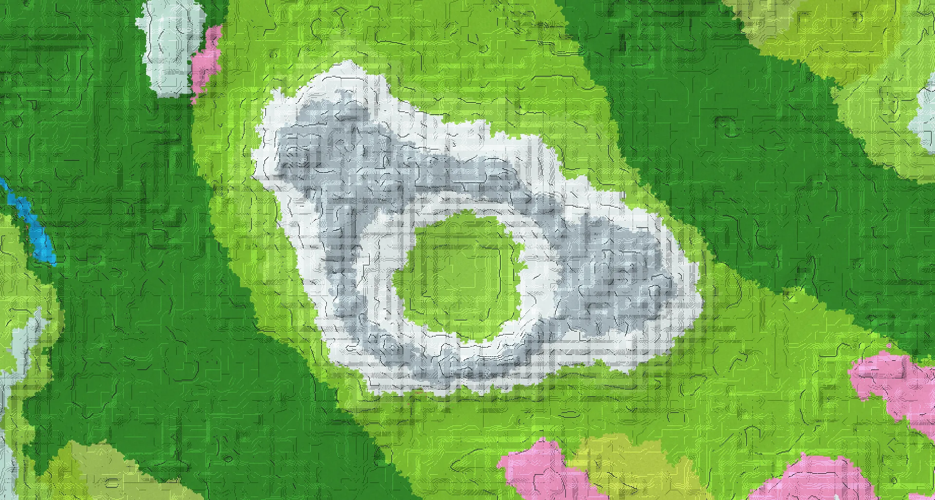 Seed map — Hidden mountain crater village