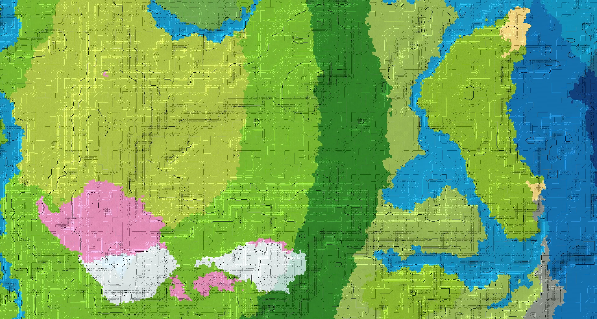 Seed map — Cherry Grove and Village from Forest at -224, -144