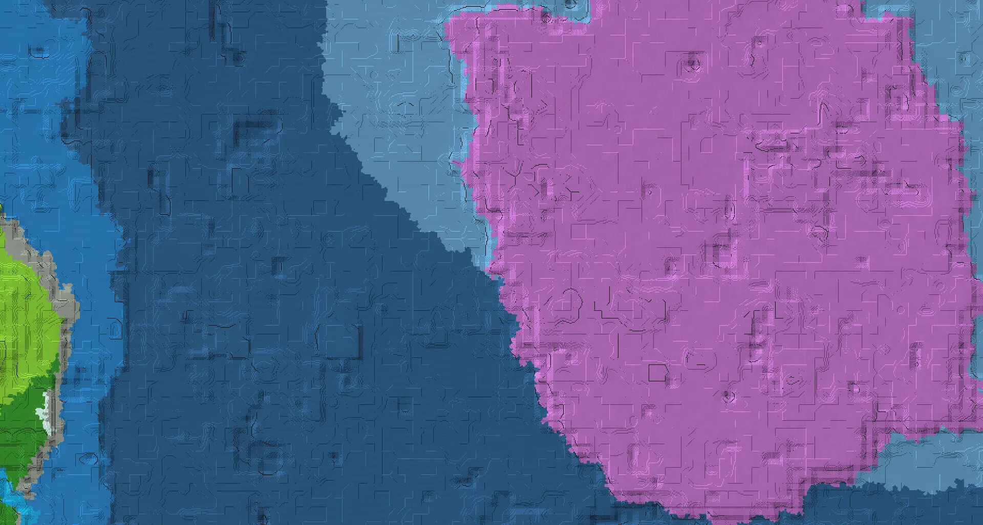 Seed map — Mushroom Fields East of a Plains Start with Village