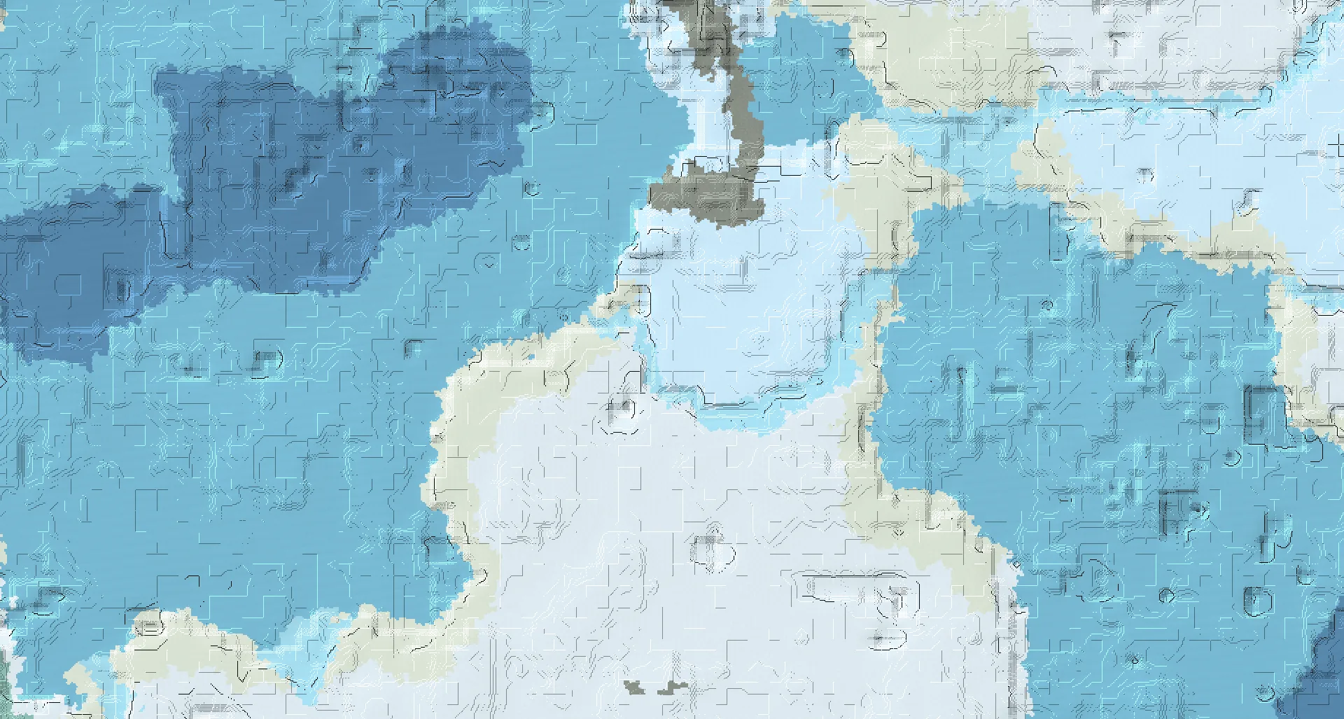 Seed map — Ice Spikes Northeast of a Snowy Plains Start with Village