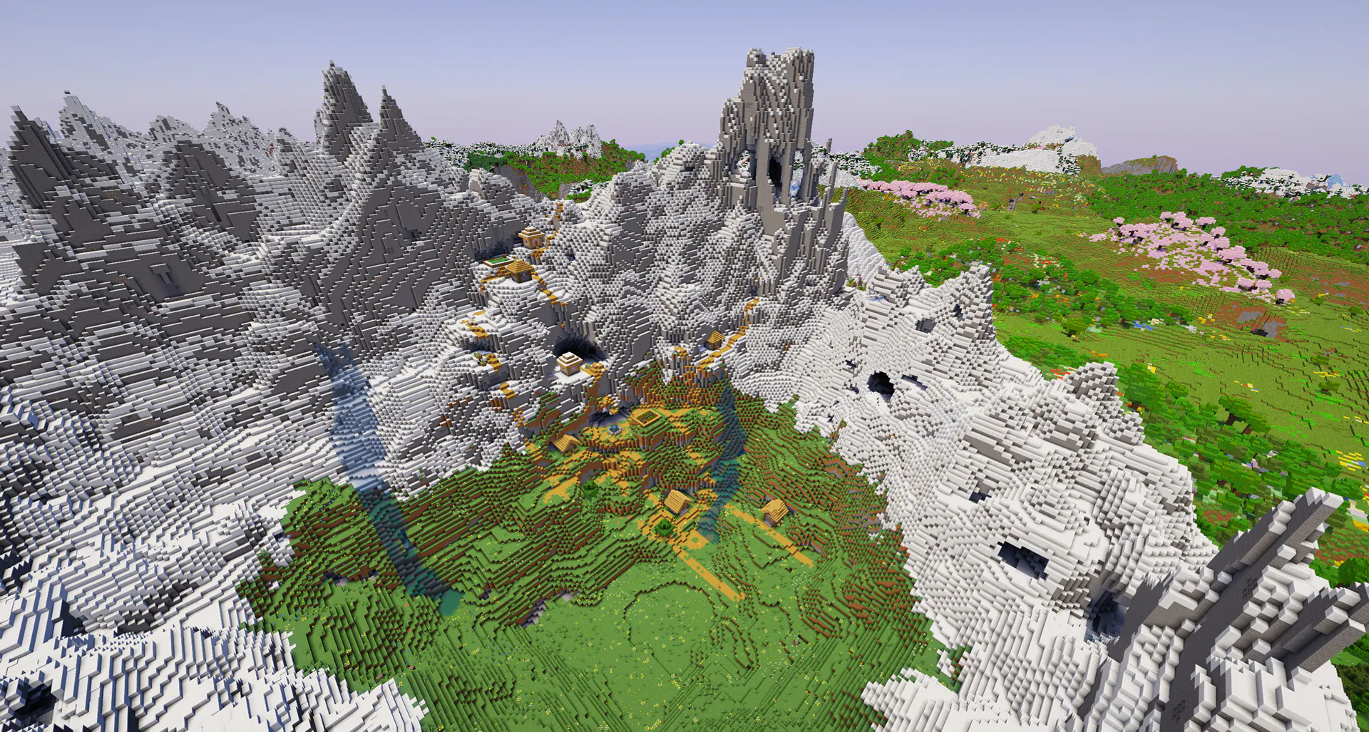 Mountain ring crater village