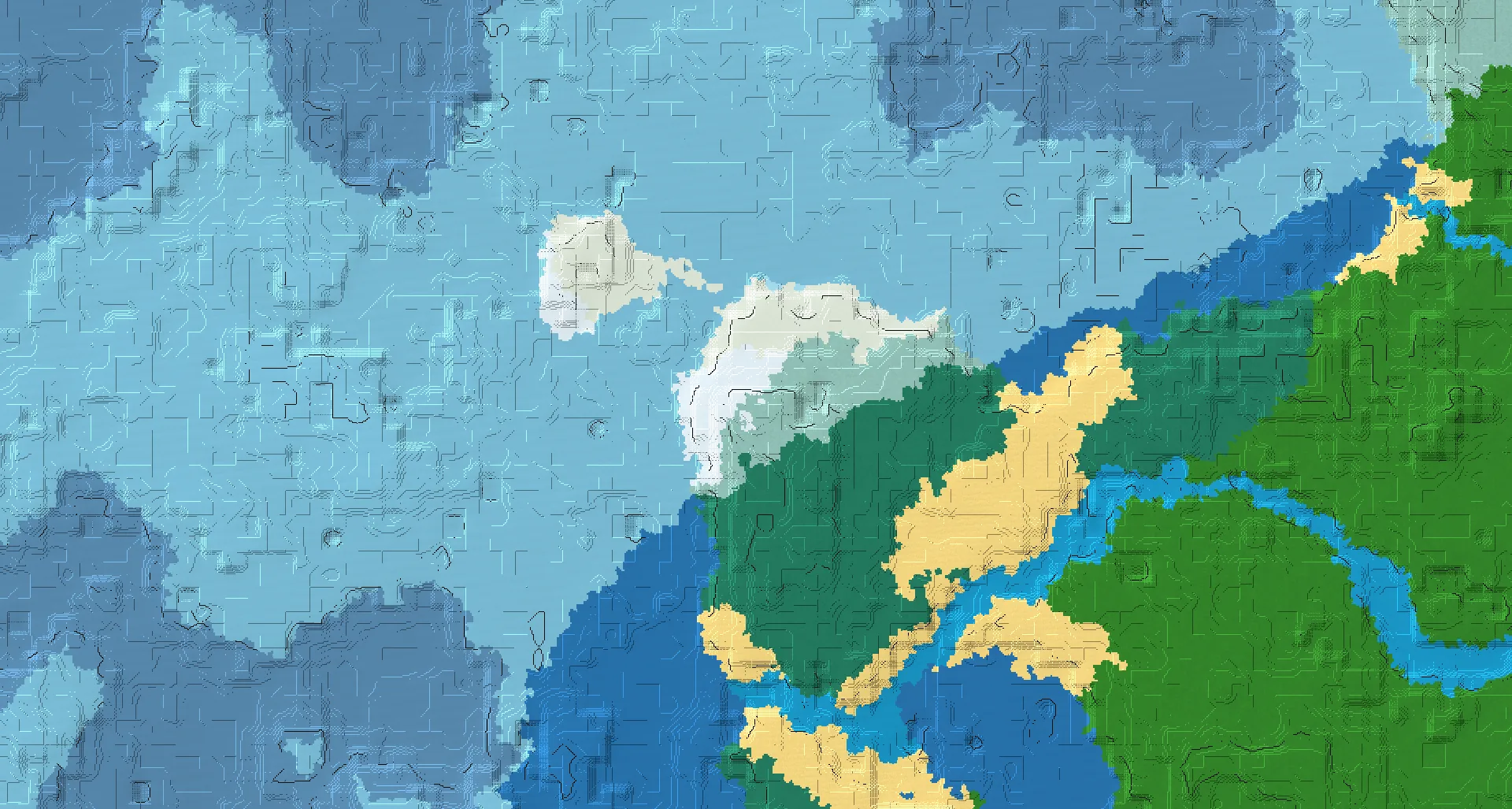 Seed map — Snowy Taiga Start with Ruined Portal at 184, 104