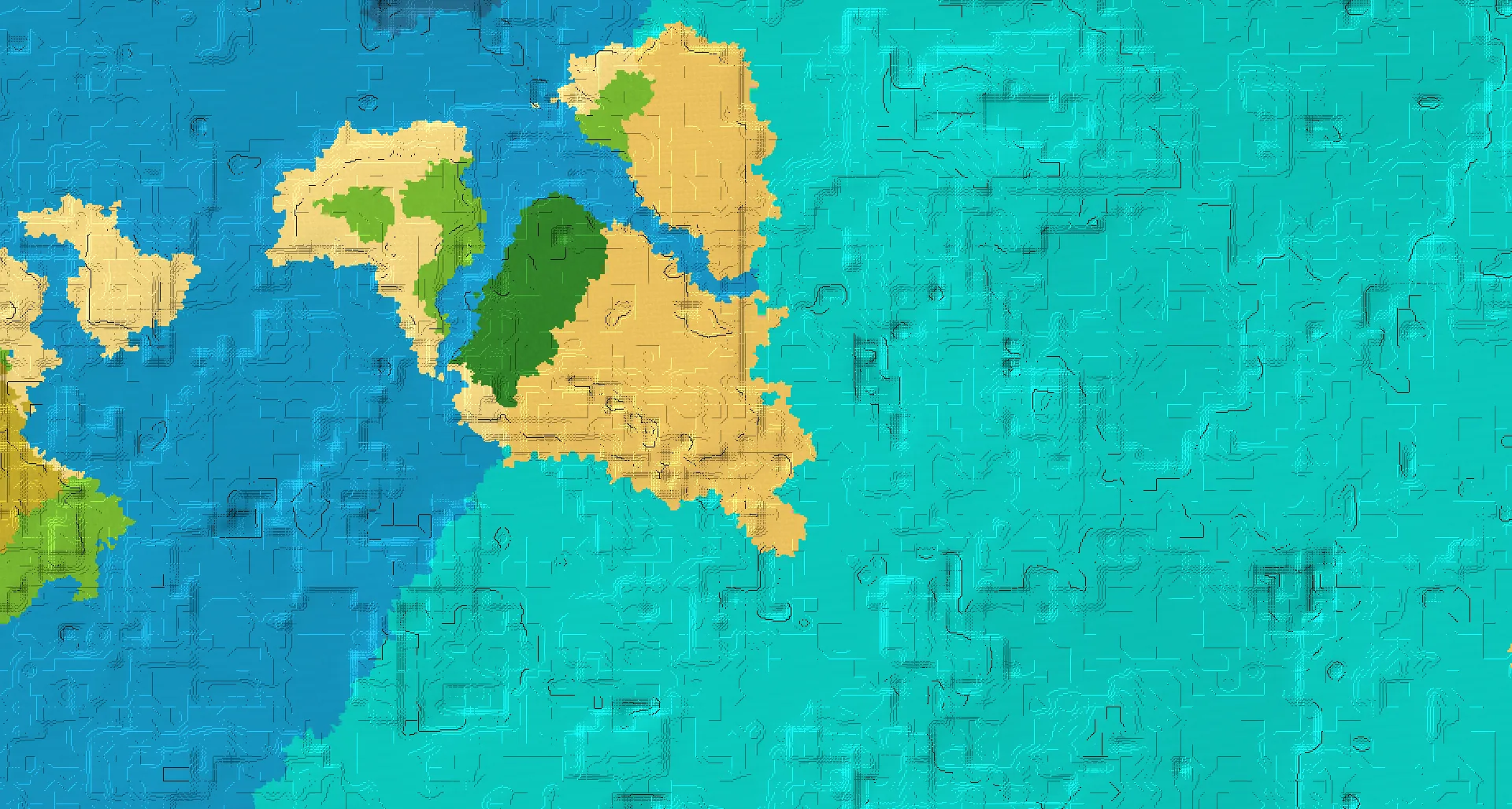 Seed map — Ocean-focused Desert Start with a Village with Ruined Portal