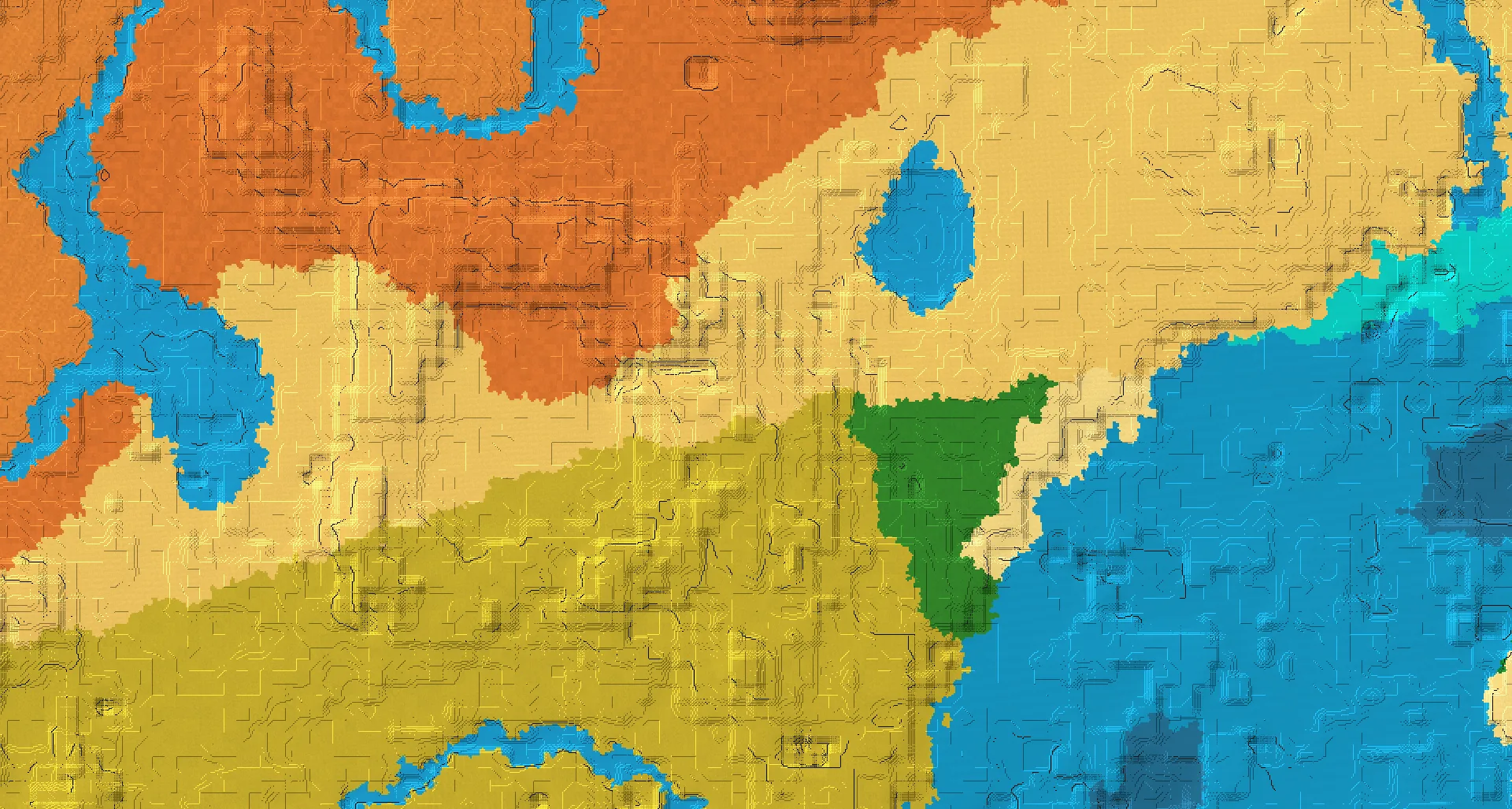 Seed map — Desert Temple and Ruined Portal from Badlands