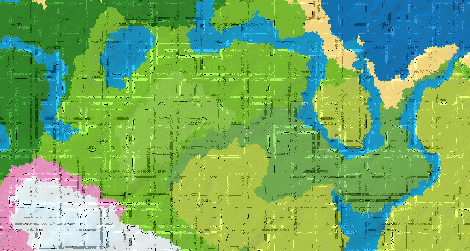 Seed map — Flower Forest South of a Plains Start with Ancient City