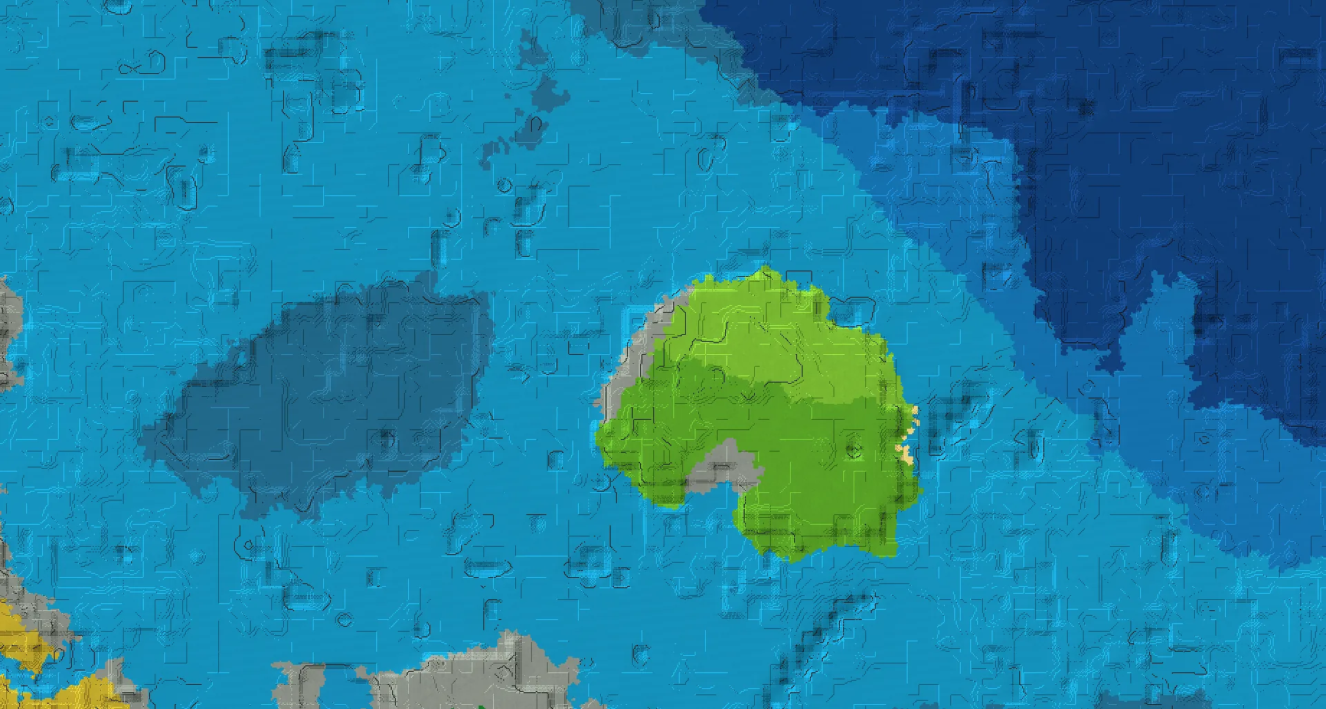Seed map — Ocean-focused Plains Start with a Village with Ocean Monument