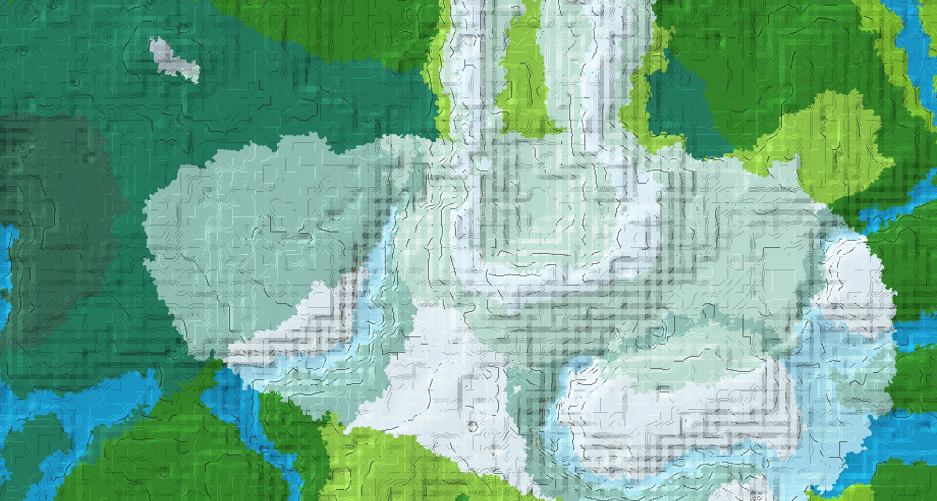 Seed map — Frozen Peaks Northeast of a Dripstone Caves Start with Village