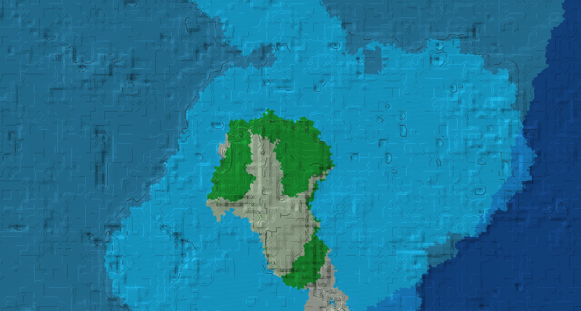 Seed map — Jungle cliff island with lush caves