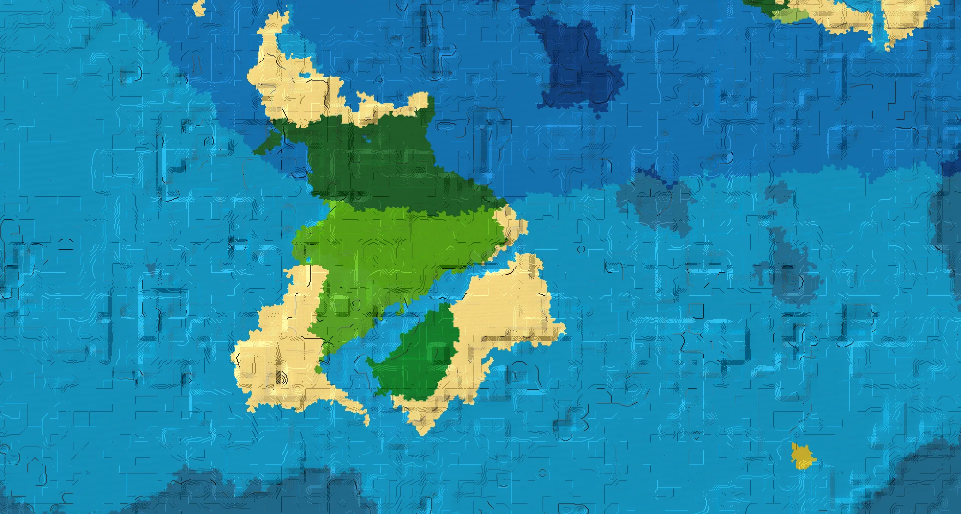 Seed map — Ocean-focused Start in Dark Forest with Ocean Monument
