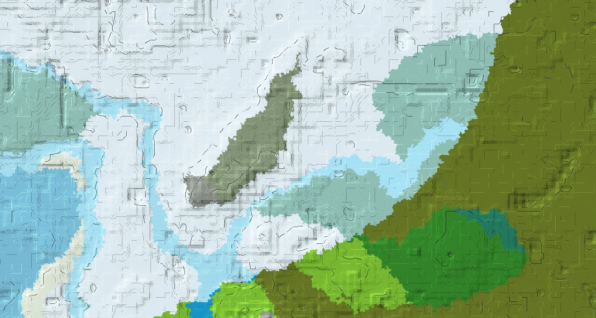 Seed map — Snowy village and Pillager outpost with Igloo
