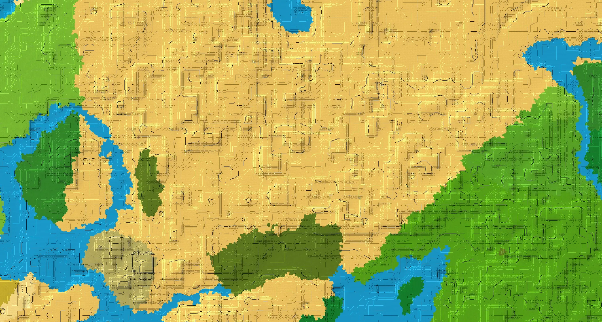 Seed map — Desert Temple West of a Sparse Jungle Start with Pillager Outpost