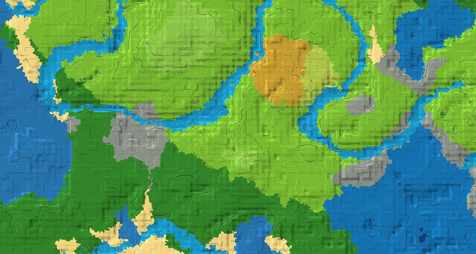 Seed map — 3 Villages near a Plains Start at 192, 64