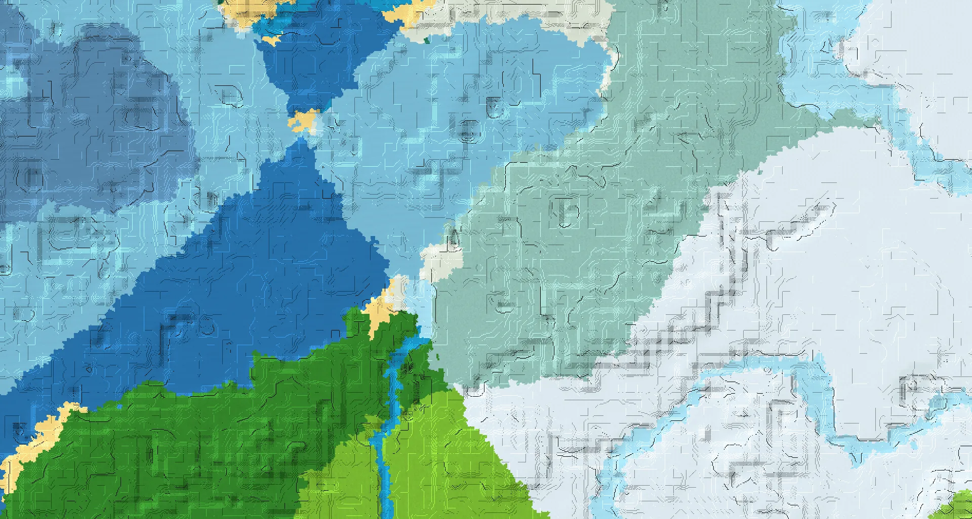 Seed map — Village and Ruined Portal from Snowy Taiga with Shipwreck
