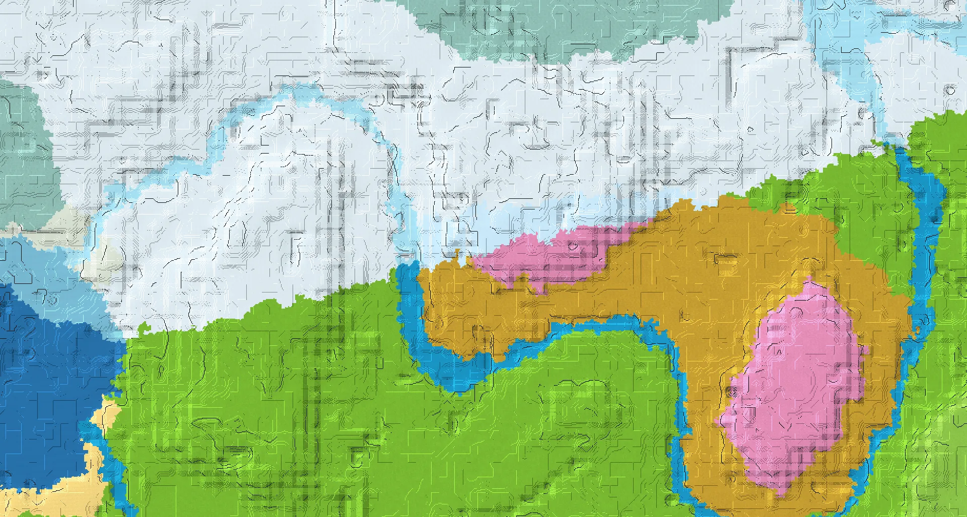 Seed map — Cherry Grove North of a Plains Start with Ruined Portal