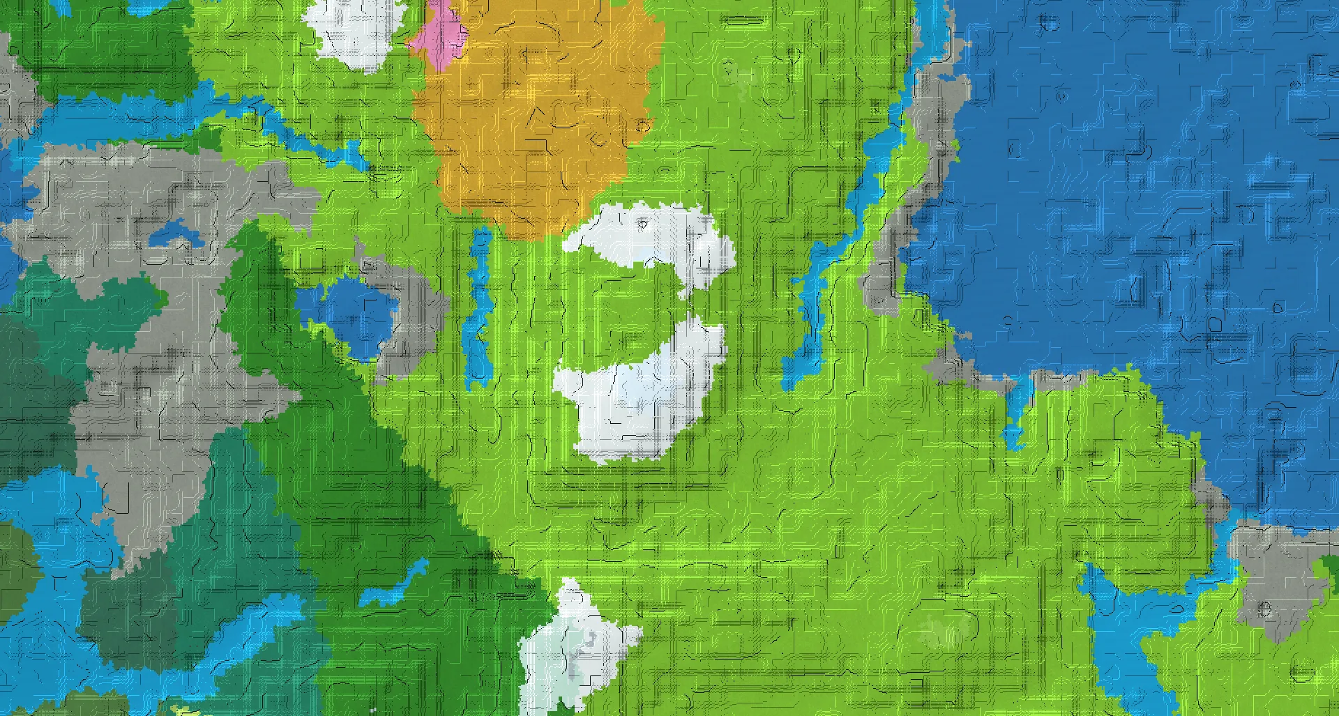 Seed map — Frozen Peaks West of a Plains Start