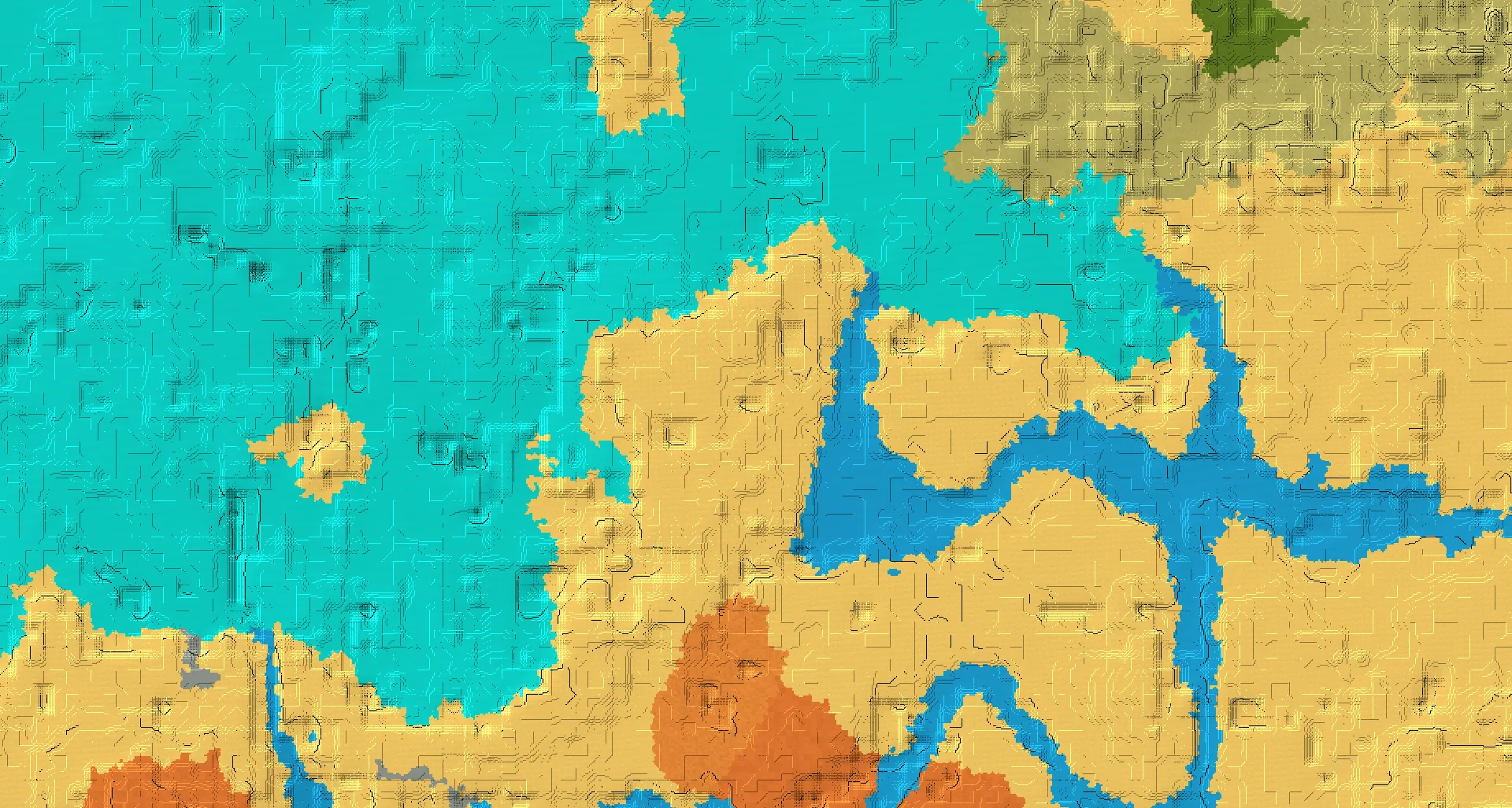Seed map — 2 Villages near a Desert Start with Ruined Portal
