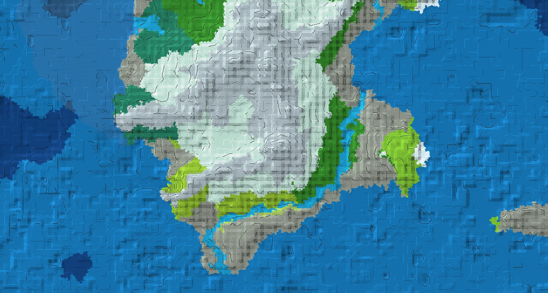 Seed map — Island with cliffs and a big mountain