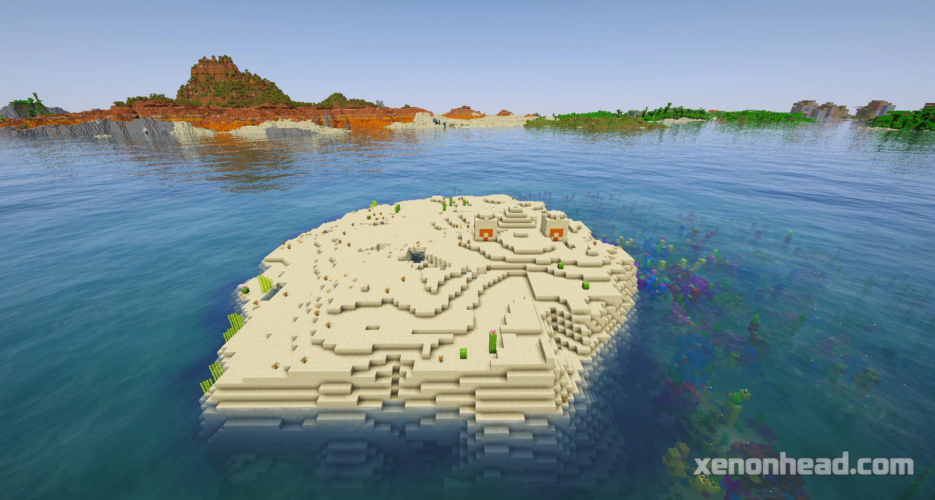 Desert temple coral island