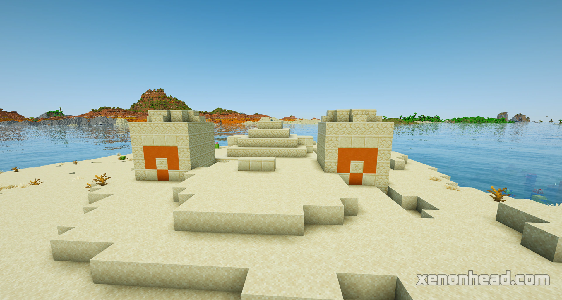 Desert temple coral island