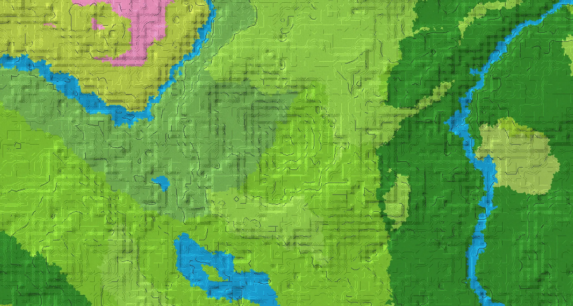 Seed map — A cozy plains village trapped inside a large green hill crater lake