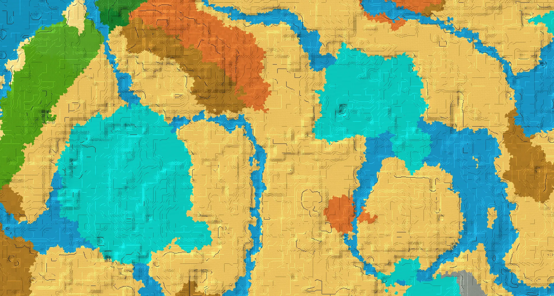 Seed map — Desert Start with Trial Chambers at 0, 0 (Seed 4194268504772782629)